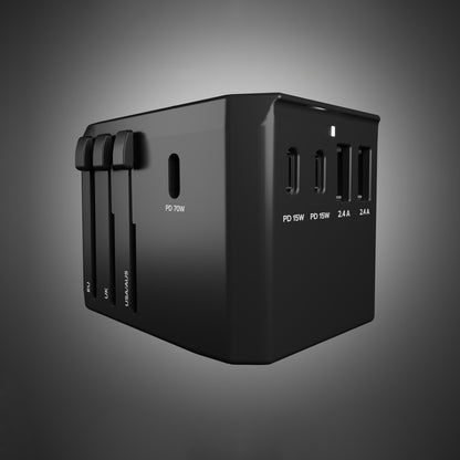 Adaptador de Viagem World Travel GaN 70W MARKA NIEZDEFINIOWANA / Preto / TEADAPTGAN70WUNI_6