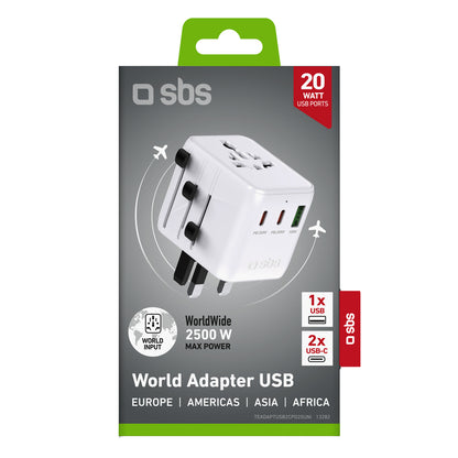 Adaptador de Viagem Universal MARKA NIEZDEFINIOWANA / Preto / TEADAPTUSB2CPD20UNI_1