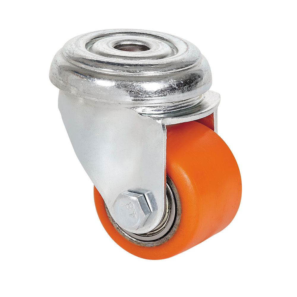 Roda giratÃ³ria com furo, rolamento de esferas, cor laranja, carga mÃ¡x. 100 kg, Ã¸ 3,5 cm_0