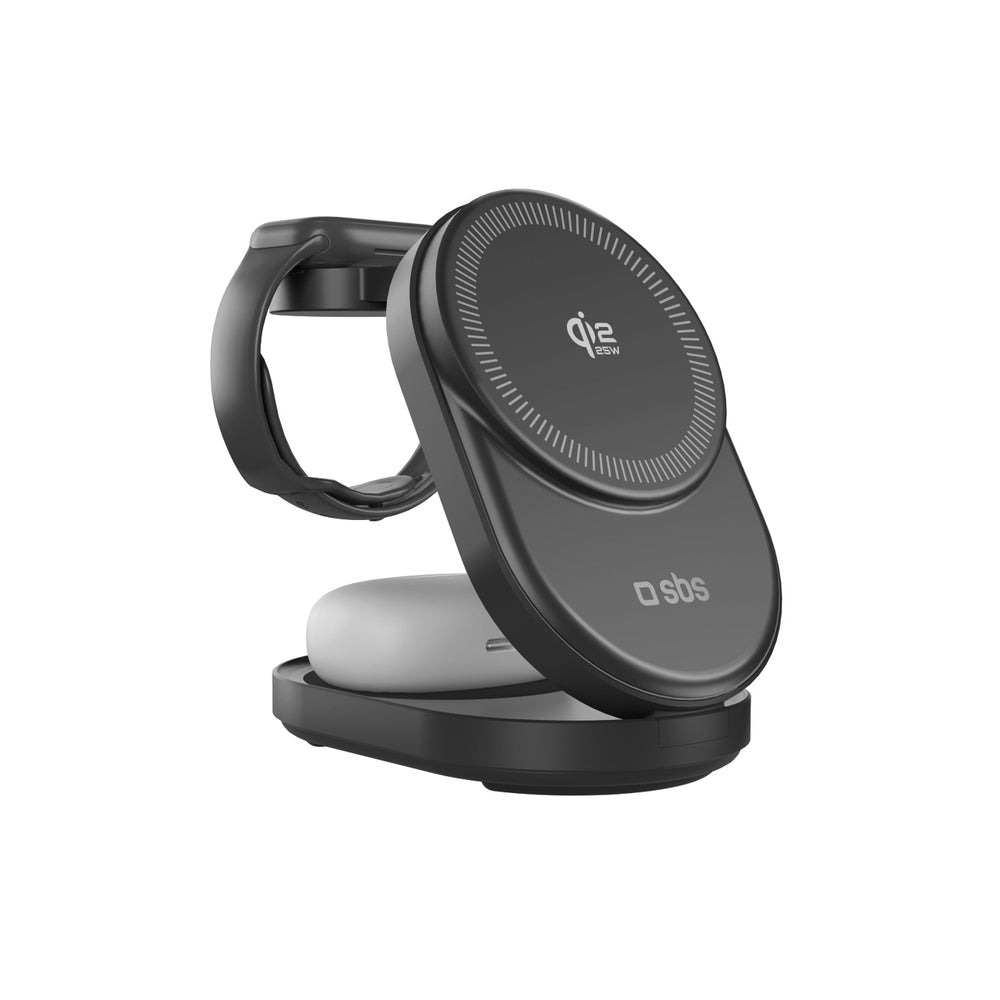SBS Qi2.2 25W Inductive 3-in-1 Foldable Charging Station with MFI Certificate - Black_0
