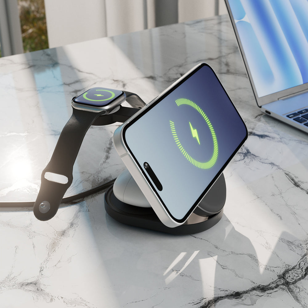 SBS Qi2.2 25W Inductive 3-in-1 Foldable Charging Station with MFI Certificate - Black_13