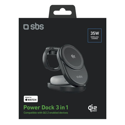 SBS Qi2.2 25W Inductive 3-in-1 Foldable Charging Station with MFI Certificate - Black_1