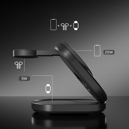 SBS Qi2.2 25W Inductive 3-in-1 Foldable Charging Station with MFI Certificate - Black_5