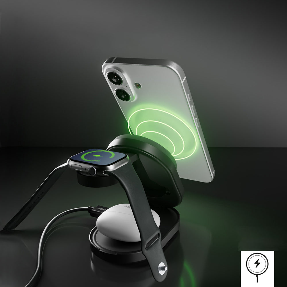 SBS Qi2.2 25W Inductive 3-in-1 Foldable Charging Station with MFI Certificate - Black_6