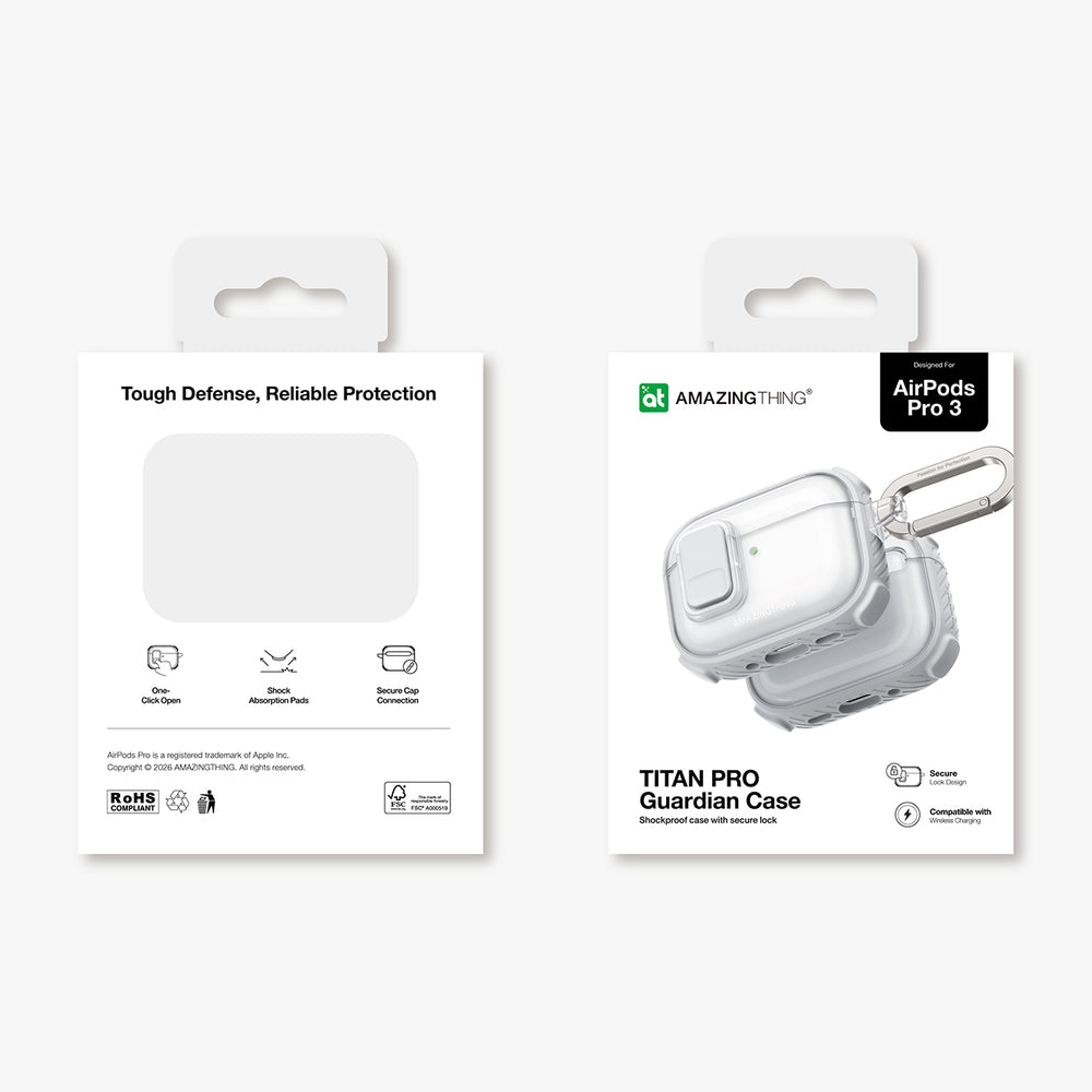 AmazingThing Titan Pro Mag Case Clear for AirPods Pro 3 - White_15