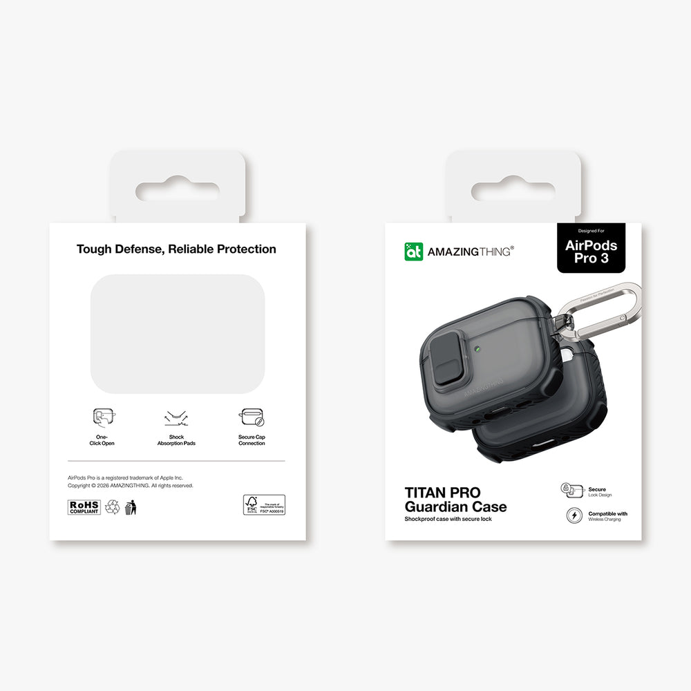 AmazingThing Titan Pro Mag Case Clear for AirPods Pro 3 - Black_13