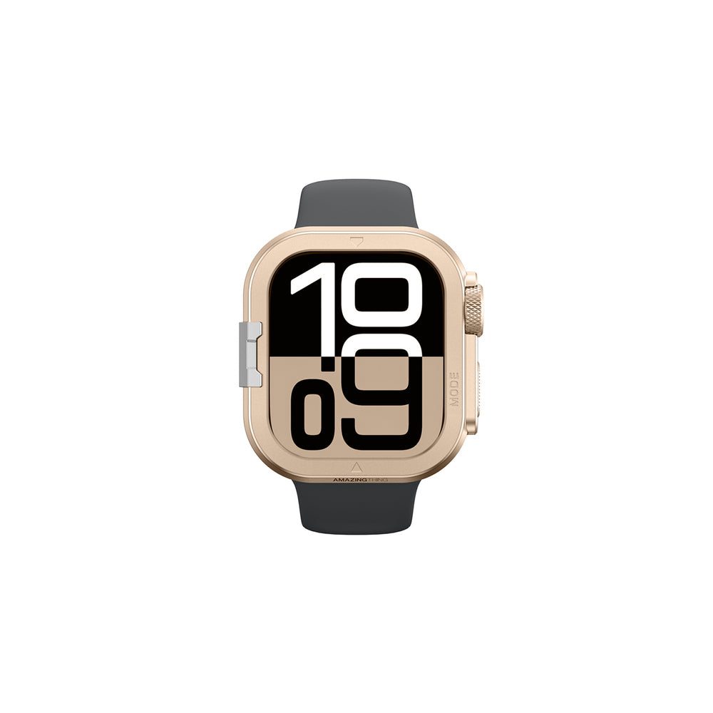 AmazingThing Titan Pro Metal Case for Apple Watch 11 46mm Aluminum - Gold_2