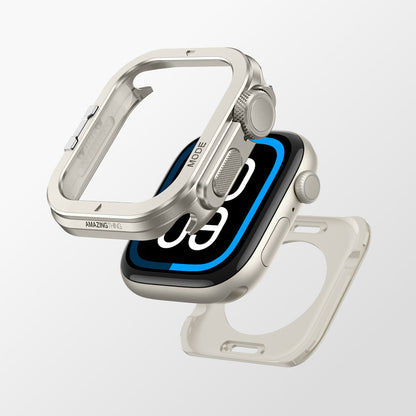 AmazingThing Titan Pro Metal Case for Apple Watch 11 46mm Aluminum - Titanium_2