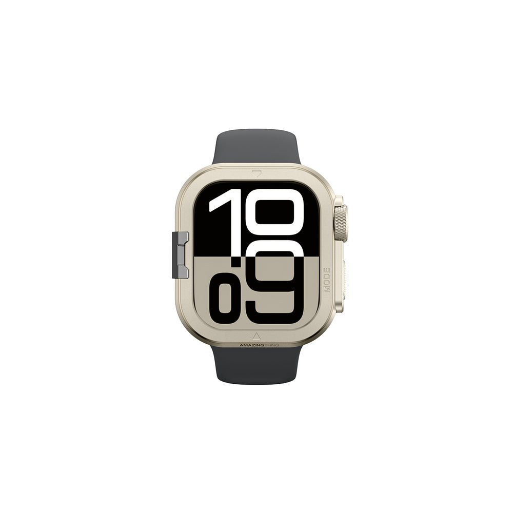 AmazingThing Titan Pro Metal Case for Apple Watch 11 46mm Aluminum - Titanium_3