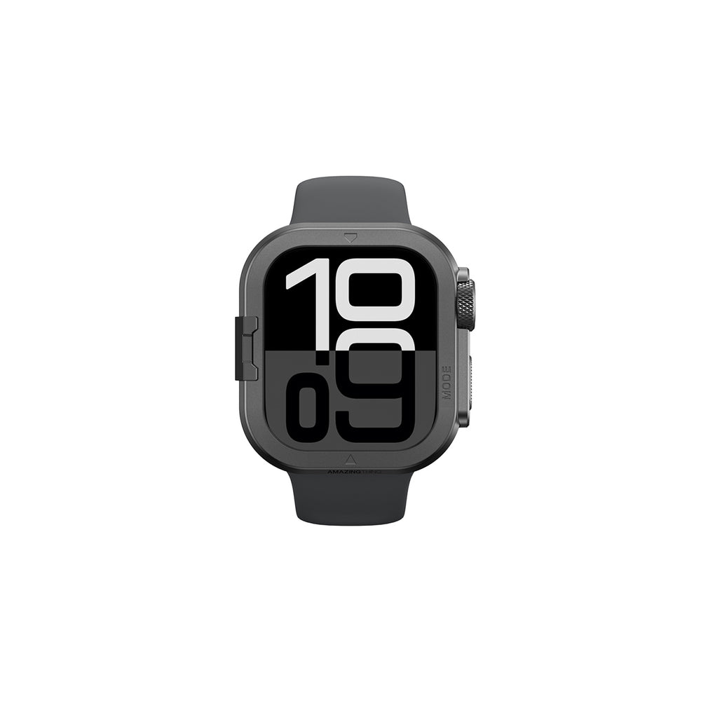 AmazingThing Titan Pro Metal Case for Apple Watch 11 46mm Aluminum - Black_1