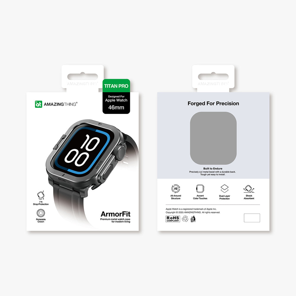 AmazingThing Titan Pro Metal Case for Apple Watch 11 46mm Aluminum - Black_5