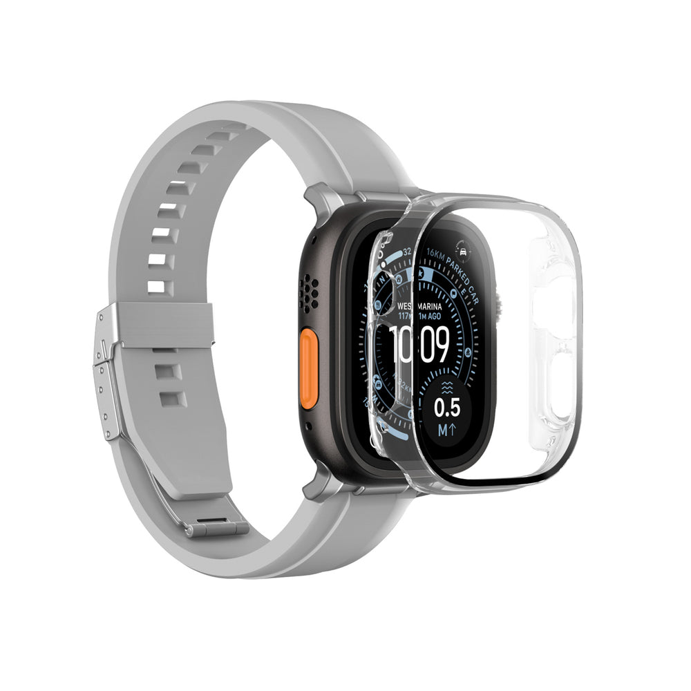 AmazingThing Radix Glass Screen Protector with Case for Apple Watch UItra 3 49mm - Clear_4