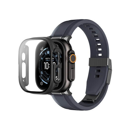 AmazingThing Radix Glass Screen Protector with Case for Apple Watch UItra 3 49mm - Black_0