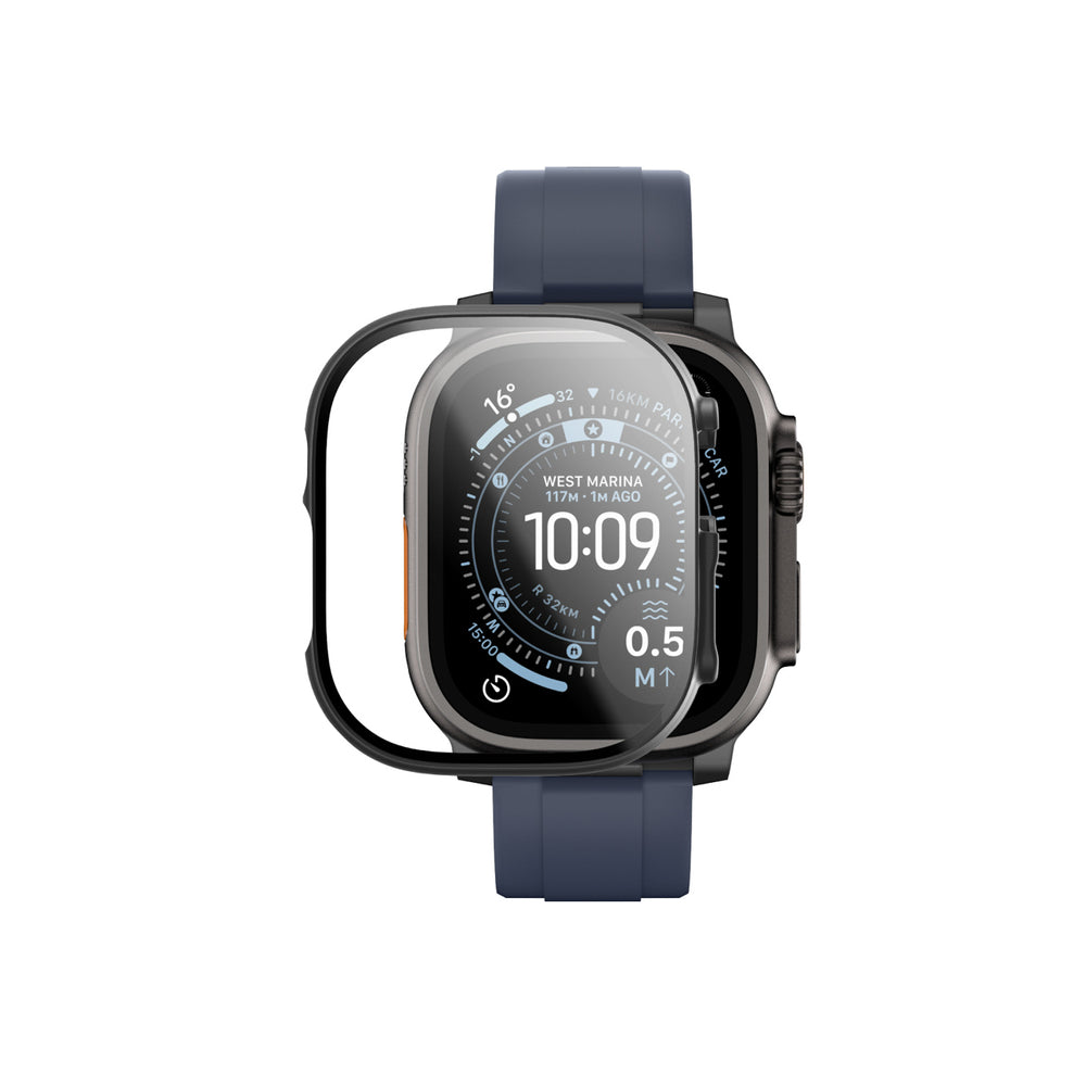 AmazingThing Radix Glass Screen Protector with Case for Apple Watch UItra 3 49mm - Black_3