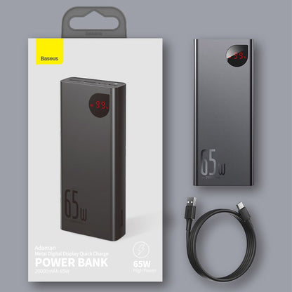 Baseus Adaman power bank 2x USB / 1x USB Type C / 1x micro USB 20000mAh 65W Quick Charge 4.0 Power Delivery blue (PPIMDA-D03)_21
