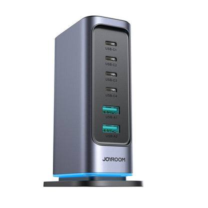 Ładowarka Joyroom JR-TCM02 GaN 65W stacja ładująca 4xUSB-C 2xUSB-A wtyczka UK - szara_1