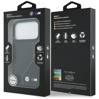 BMW M Carbon Line &amp; Logo MagSafe Case for iPhone 17 Pro - Red_7