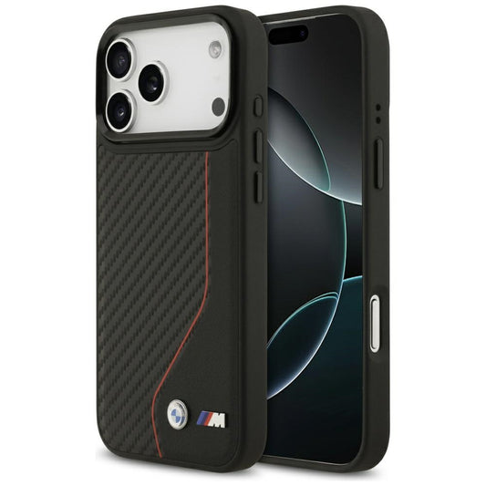 BMW M Carbon Line &amp; Logo MagSafe Case for iPhone 17 Pro Max - Red_0