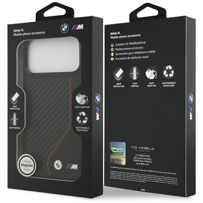 BMW M Carbon Line &amp; Logo MagSafe Case for iPhone 17 Pro Max - Red_7