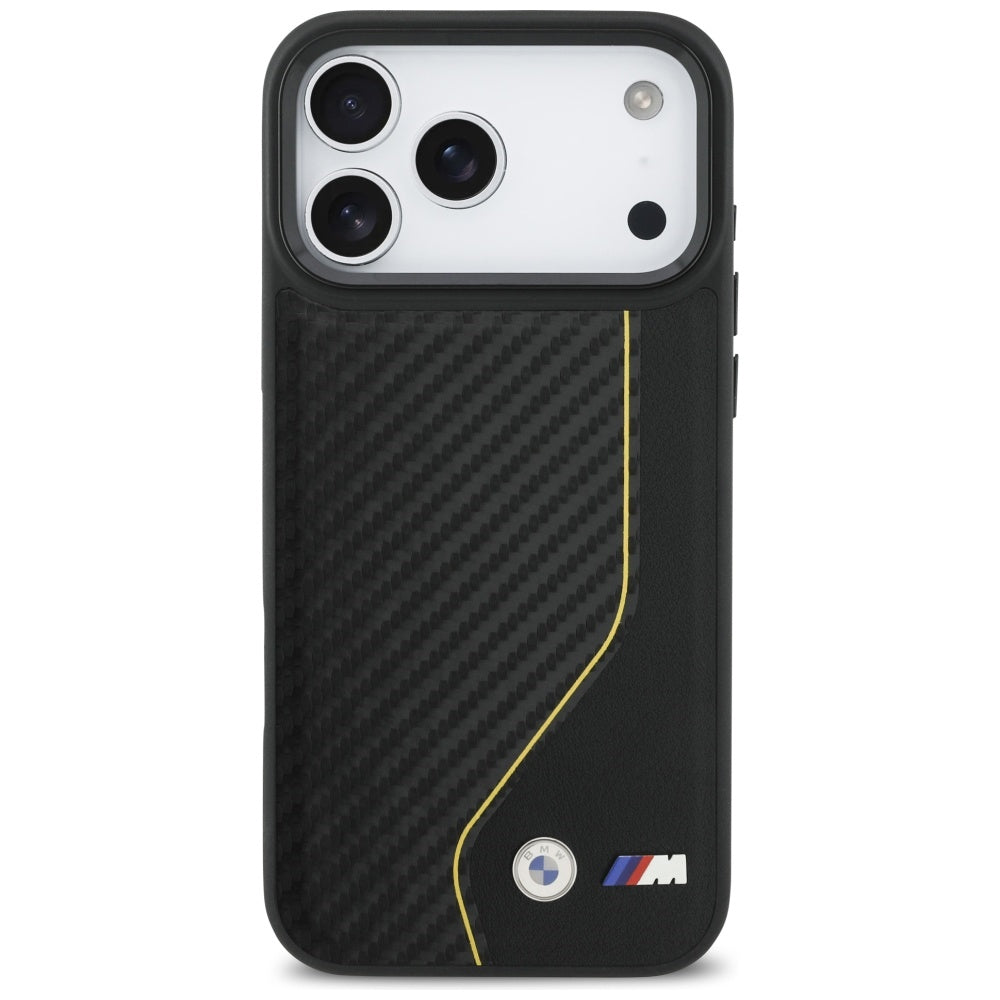 BMW M Carbon Line &amp; Logo MagSafe Case for iPhone 17 Pro Max - Yellow_2