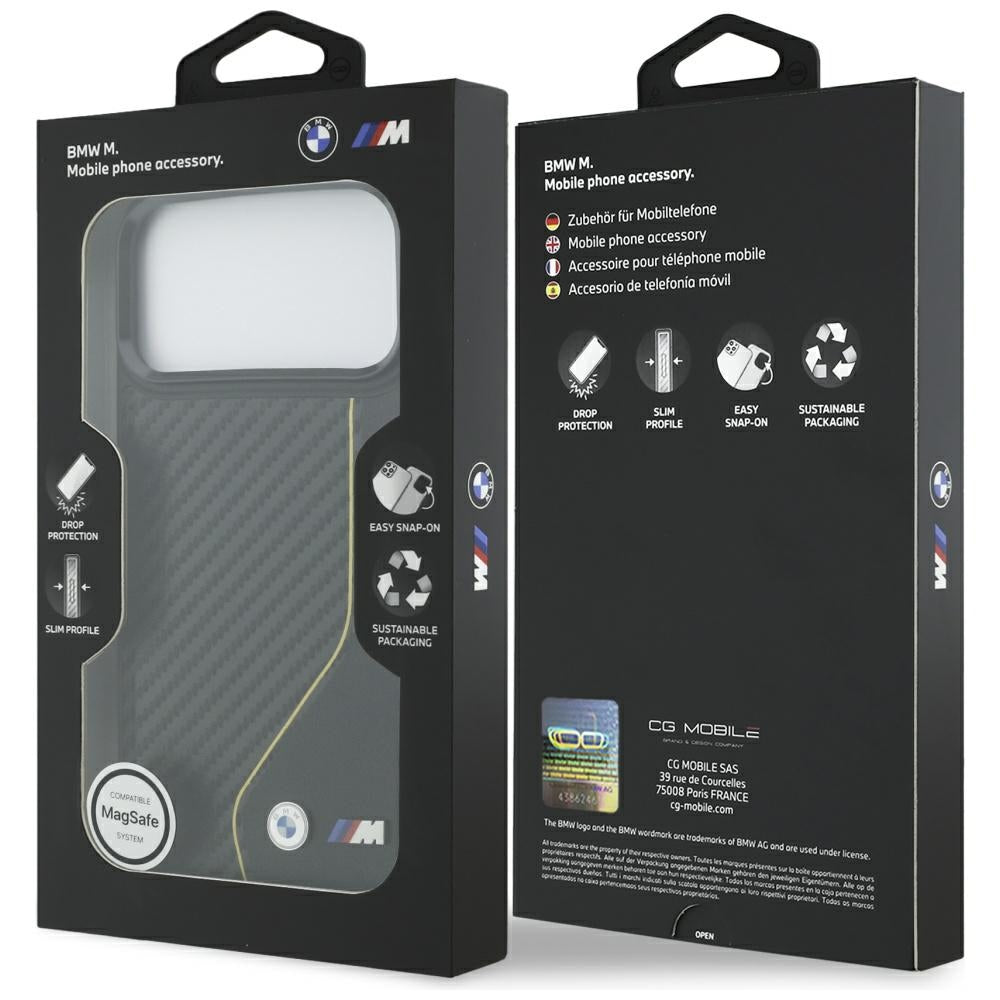 BMW M Carbon Line &amp; Logo MagSafe Case for iPhone 17 Pro Max - Yellow_7