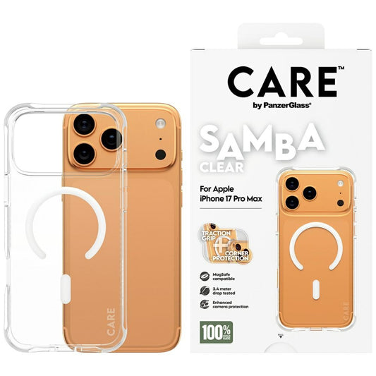 CARE by PanzerGlass Fashionable Samba Case w. White MagSafe for iPhone 17 Pro Max - Transparent_0