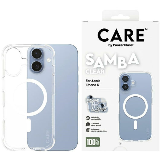CARE by PanzerGlass Fashionable Samba Case w. White MagSafe for iPhone 17 - Transparent_0