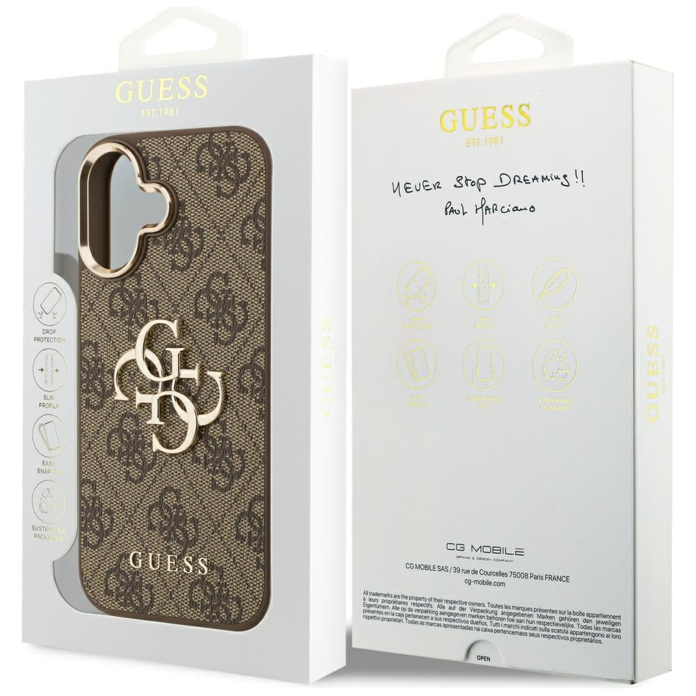 Guess 4G Big 4G Classic Logo Case for iPhone 17 - Brown and Gold_7