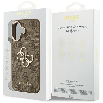 Guess 4G Big 4G Classic Logo Case for iPhone 17 - Brown and Gold_7