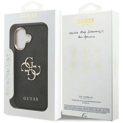 Guess 4G Big 4G Classic Logo Case for iPhone 17 - Black and Gold_7