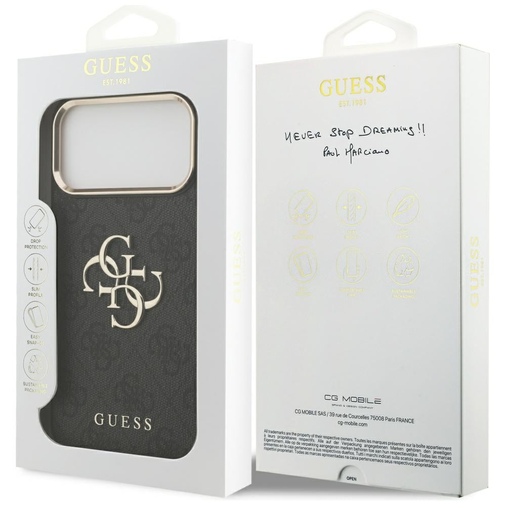 Guess 4G Big 4G Classic Logo Case for iPhone 17 Pro Max - Black and Gold_7