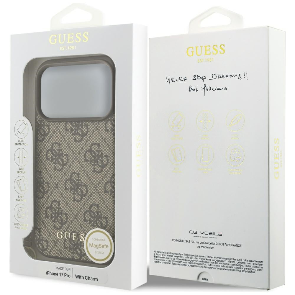 Guess 4G Charms Collection MagSafe case for iPhone 17 Pro - brown_6