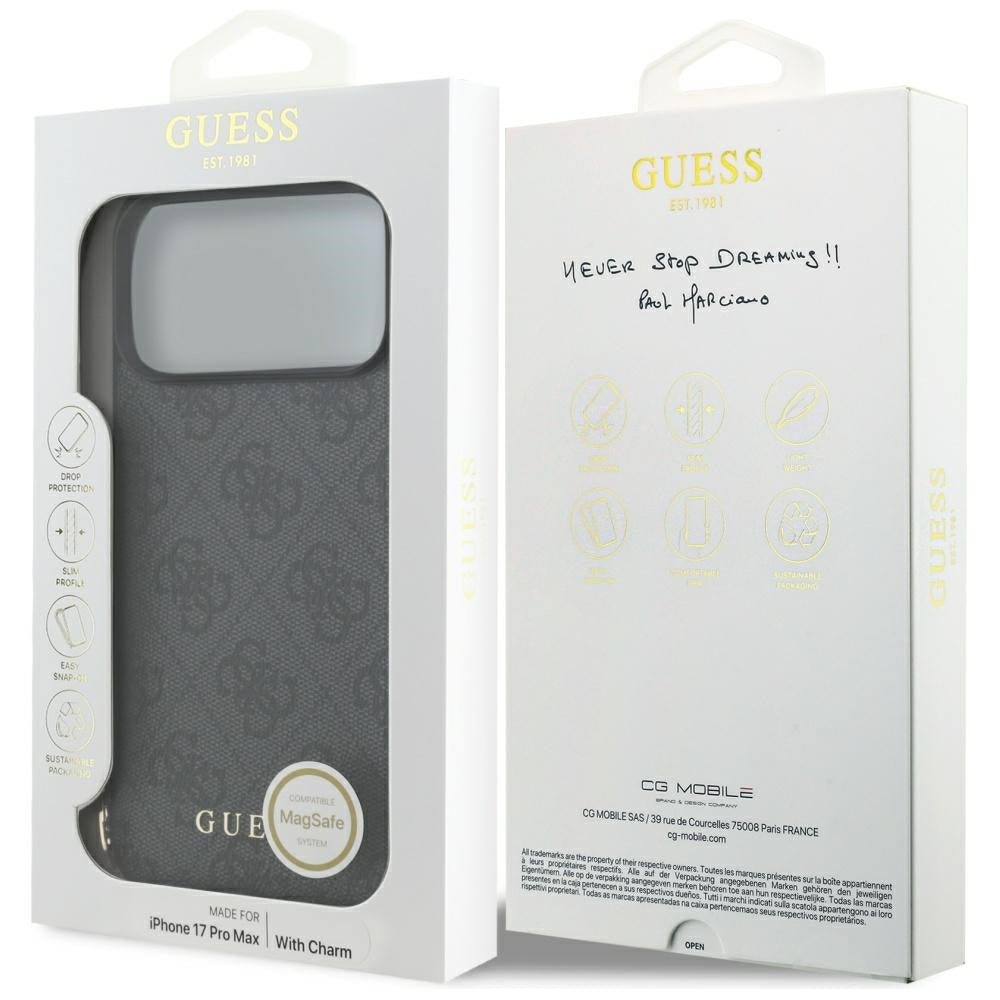 Guess 4G Charms Collection MagSafe case for iPhone 17 Pro Max - black_6