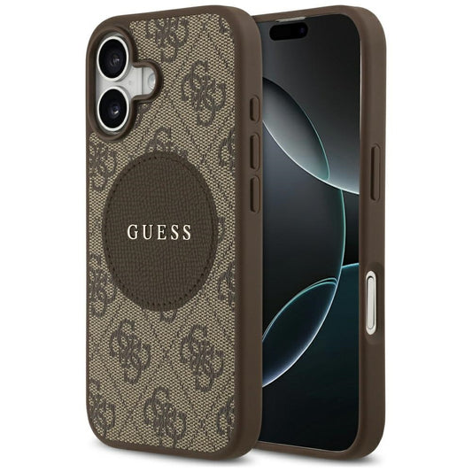Guess 4G Circle Classic Logo MagSafe case for iPhone 17 - brown_0