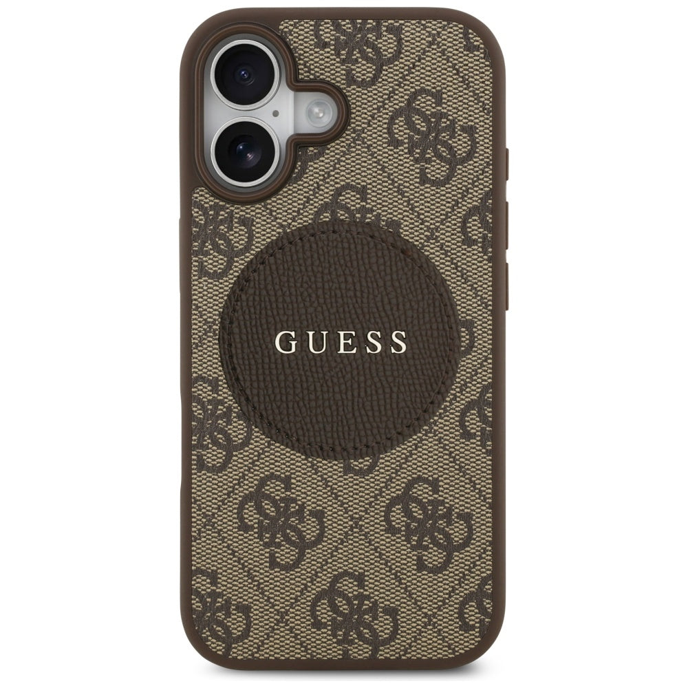 Guess 4G Circle Classic Logo MagSafe case for iPhone 17 - brown_2