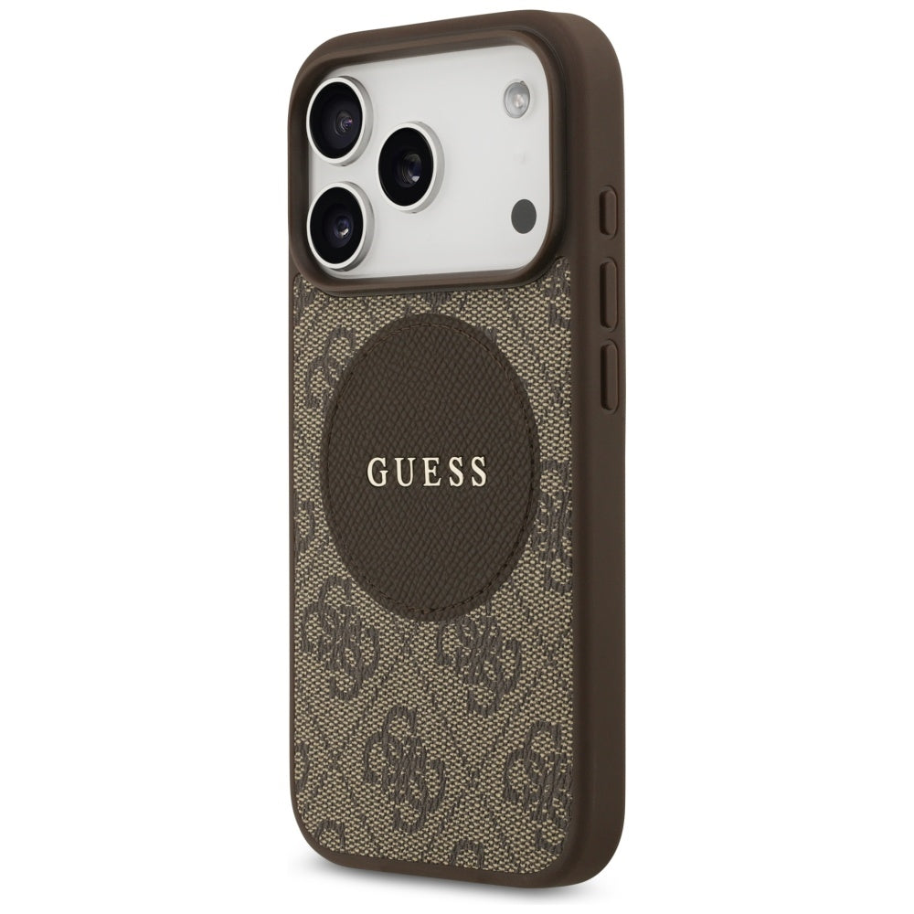 Guess 4G Circle Classic Logo MagSafe case for iPhone 17 Pro - brown_1