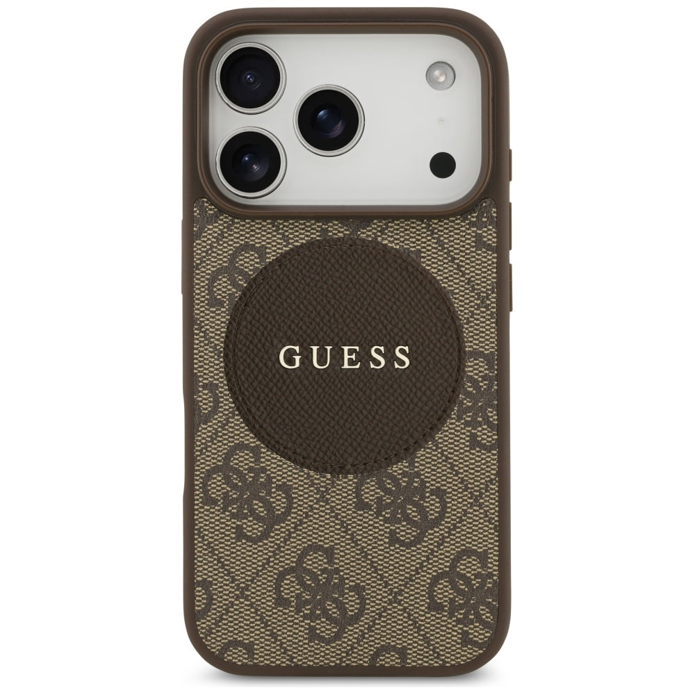 Guess 4G Circle Classic Logo MagSafe case for iPhone 17 Pro - brown_2
