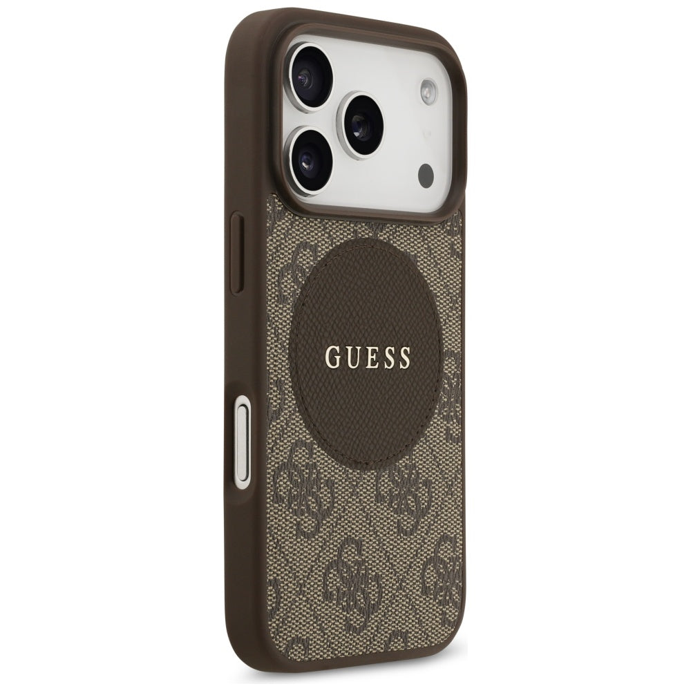 Guess 4G Circle Classic Logo MagSafe case for iPhone 17 Pro - brown_3