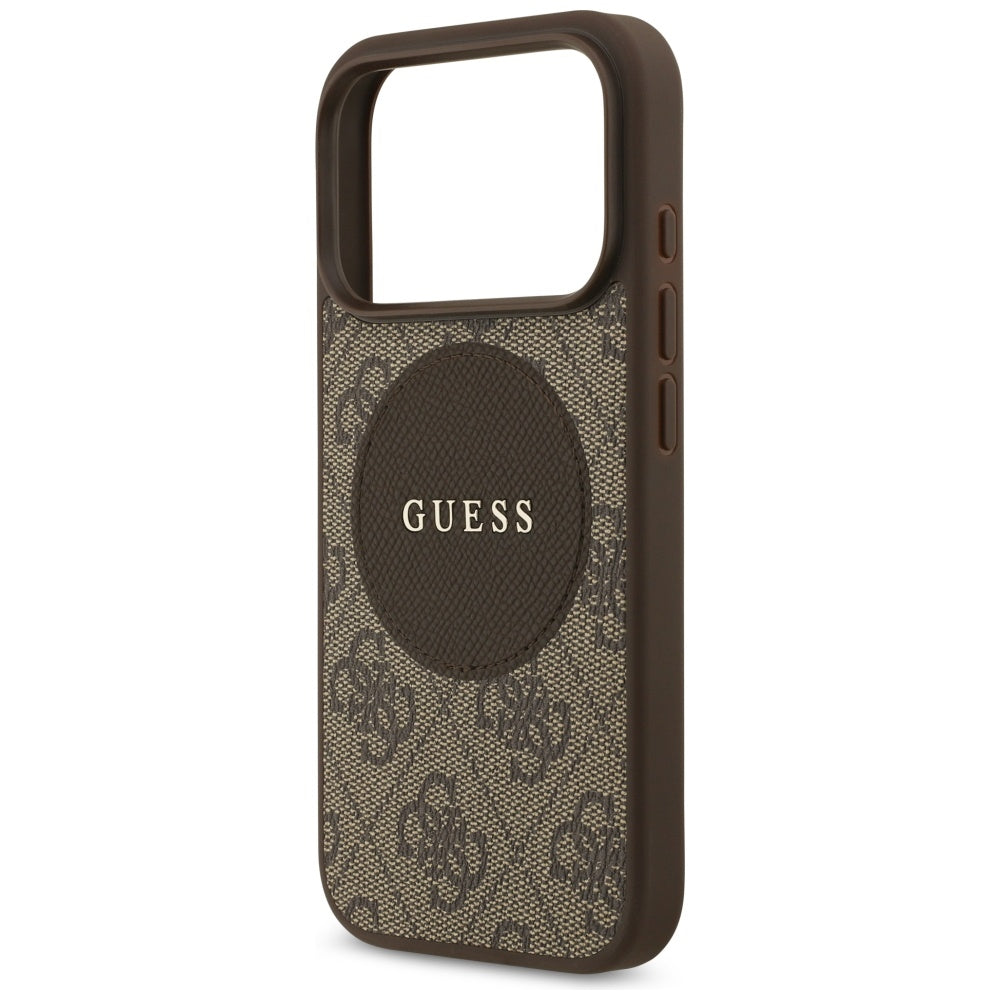 Guess 4G Circle Classic Logo MagSafe case for iPhone 17 Pro - brown_5