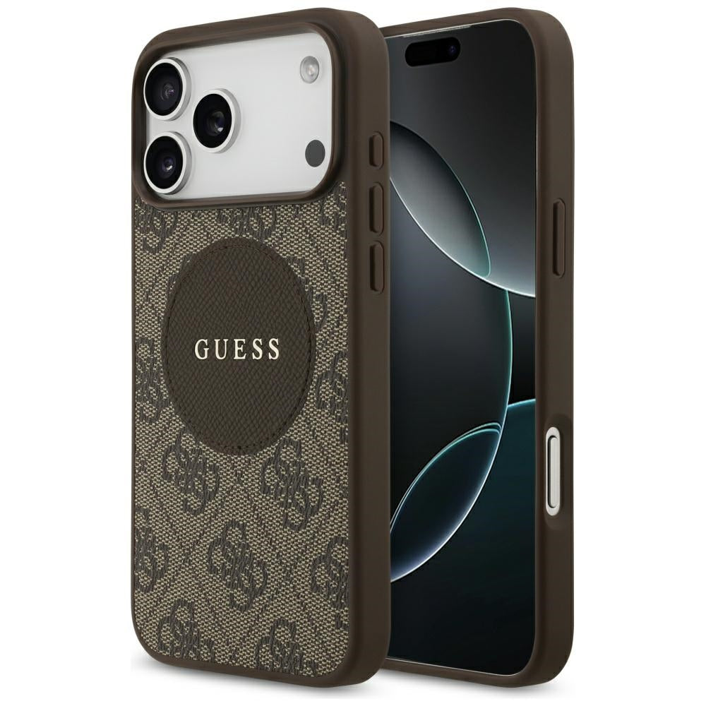 Guess 4G Circle Classic Logo MagSafe case for iPhone 17 Pro Max - brown_0