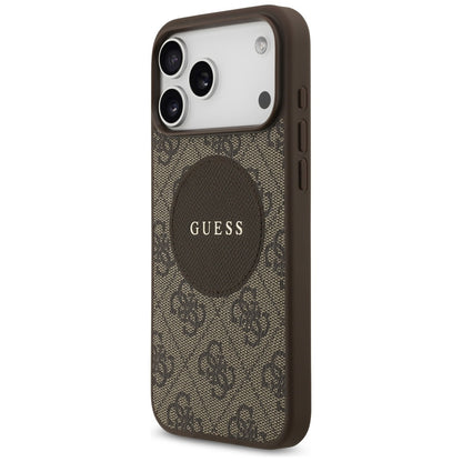 Guess 4G Circle Classic Logo MagSafe case for iPhone 17 Pro Max - brown_1
