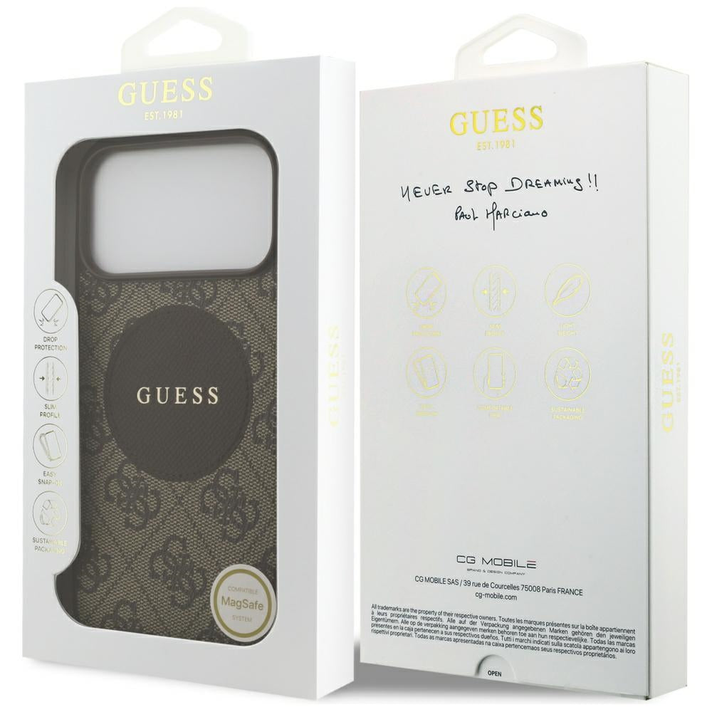 Guess 4G Circle Classic Logo MagSafe case for iPhone 17 Pro Max - brown_7