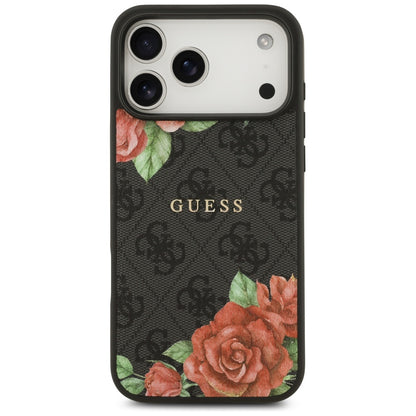 Guess 4G Flowers Print MagSafe case for iPhone 17 Pro - black_2
