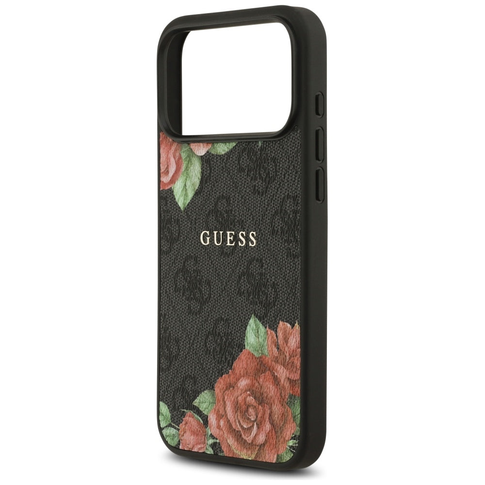 Guess 4G Flowers Print MagSafe case for iPhone 17 Pro - black_5