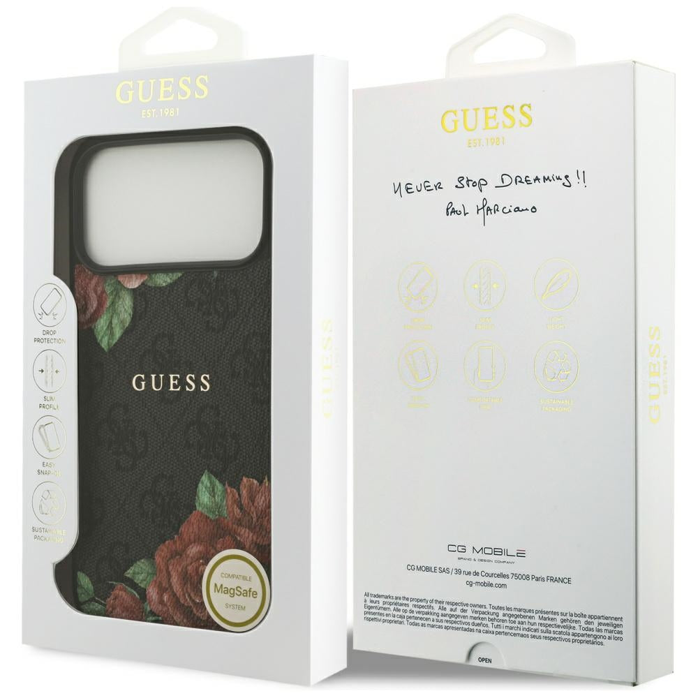 Guess 4G Flowers Print MagSafe case for iPhone 17 Pro - black_7