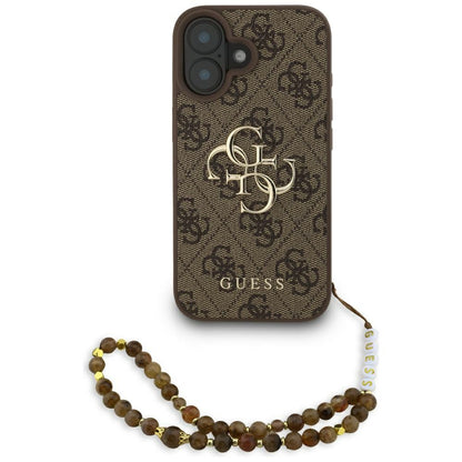 Guess 4G Strap 4G Classic Logo Case for iPhone 16 - Brown_0