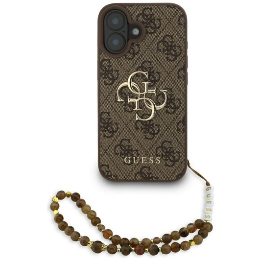 Guess 4G Strap 4G Classic Logo Case for iPhone 16 - Brown_0