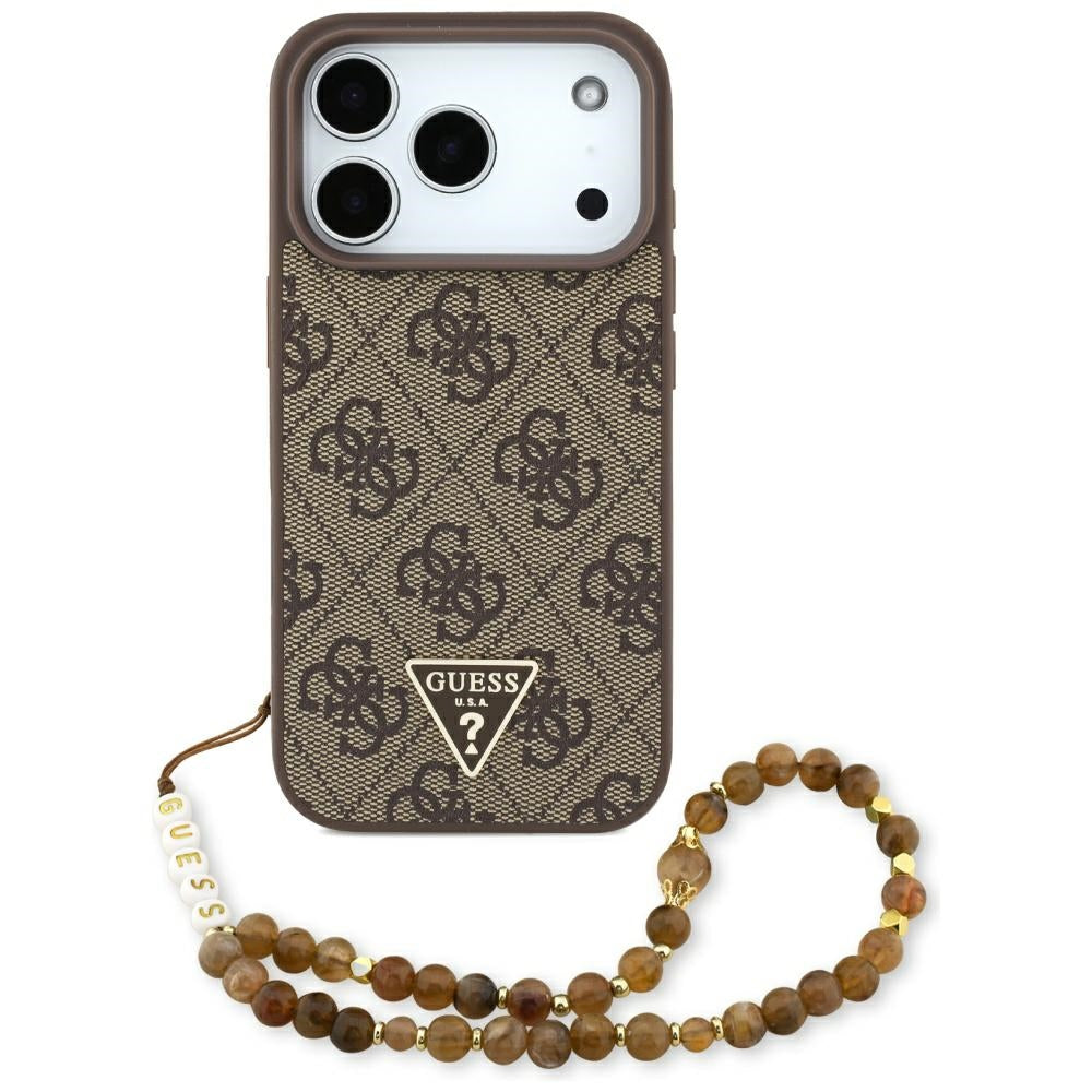 Guess 4G Strap Triangle Logo MagSafe case for iPhone 17 Pro - brown_0