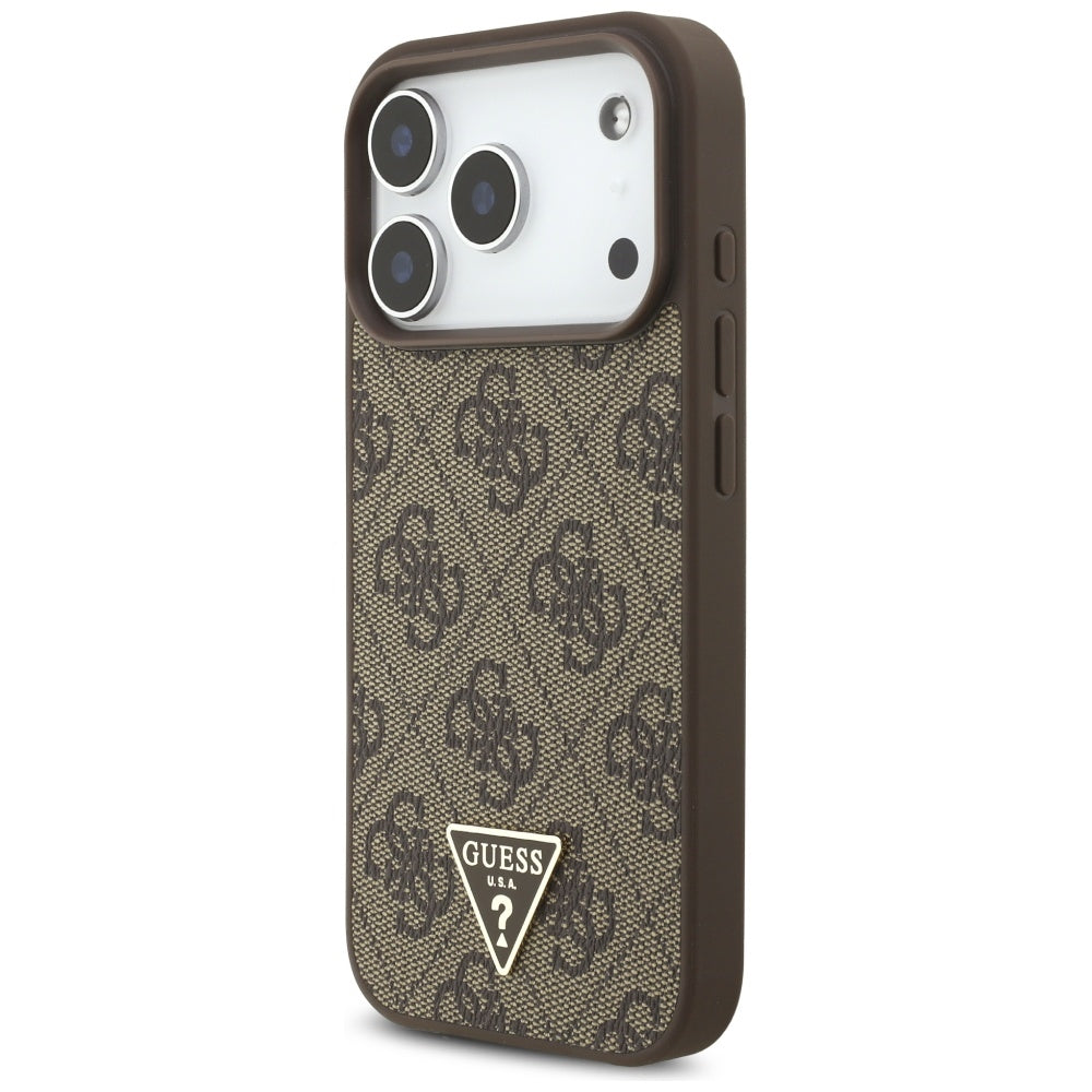 Guess 4G Strap Triangle Logo MagSafe case for iPhone 17 Pro - brown_2