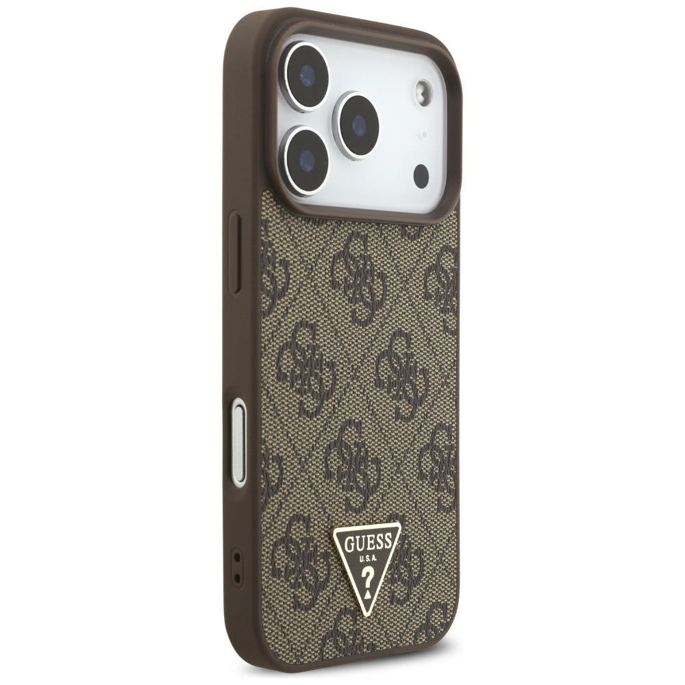 Guess 4G Strap Triangle Logo MagSafe case for iPhone 17 Pro - brown_3